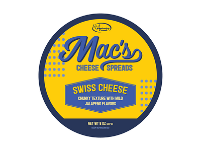 Macs Swiss Cheese Label beer blue branding cheese graphic kentucky label label design packaging yellow