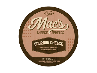 Macs Bourbon Cheese Label beer bourbon branding brown cheese graphic kentucky label label design logo package package design