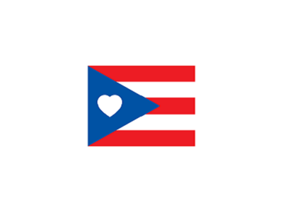 Puerto Rico Fundrasier flag heart icon puerto rico relief