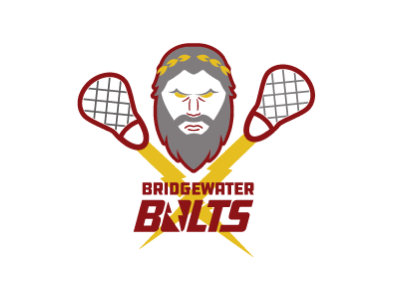 Bridgewater Bolts branding lacrosse lightning logo zeus