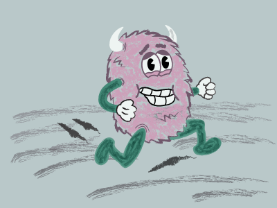 Running Monster cartoon character graphic illustrator monster