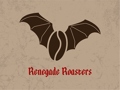 Renegade Roasters bat black letter branding coffee daily logo challenge graphic logo