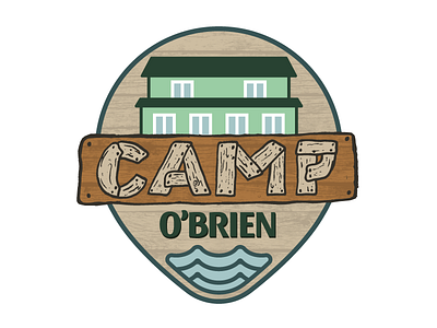 Camp O'Brien badge camp graphic texture vector vermont wood