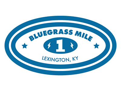 Bluegrass Mile Sticker blue branding futura graphic kentucky logo oval running sticker thick lines