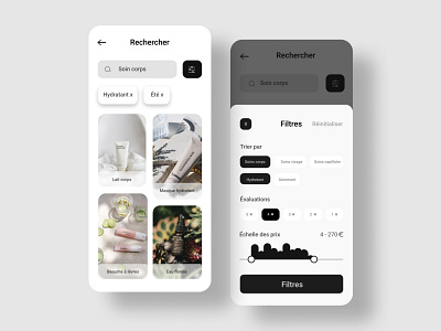 E-Shop App Cosmétique app beauty market mobile shop ui