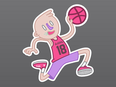 Duuunkin basketball character dribbble nba slam dunk vector