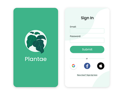 Sign In Page for Plantae