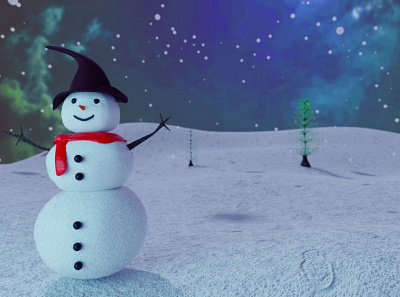 Latest Work-05(SNOWMAN) 3d 3danimation 3dart 3ddesign 3dmodeling animation artgallery christmas design illustration logo snowman