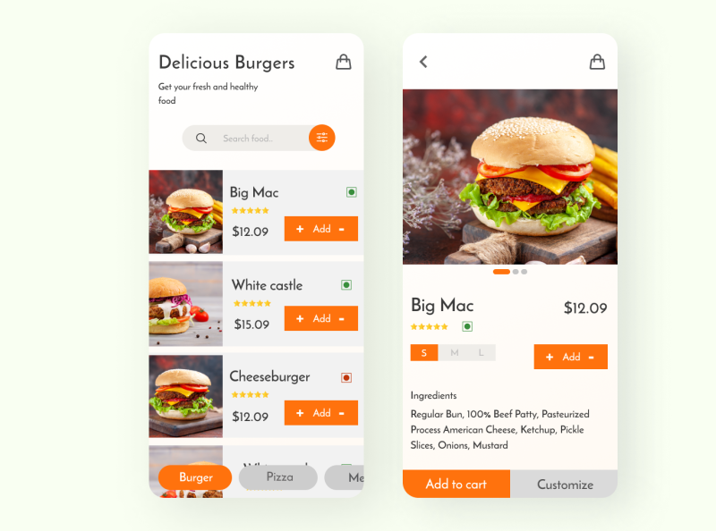 Food menu app by Abinaya A on Dribbble