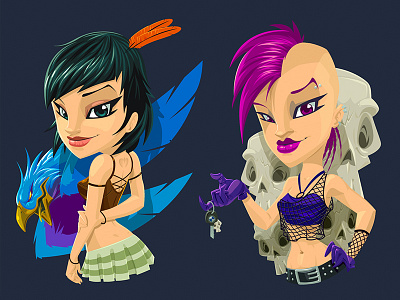 Female Characters cartoon characters female girls illustration illustrator vector wolf em