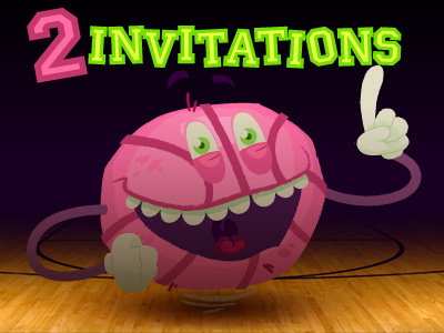 2 more INVITATIONS draft dribbble gift giveaway illustration invitation play player prospect vector wolf em
