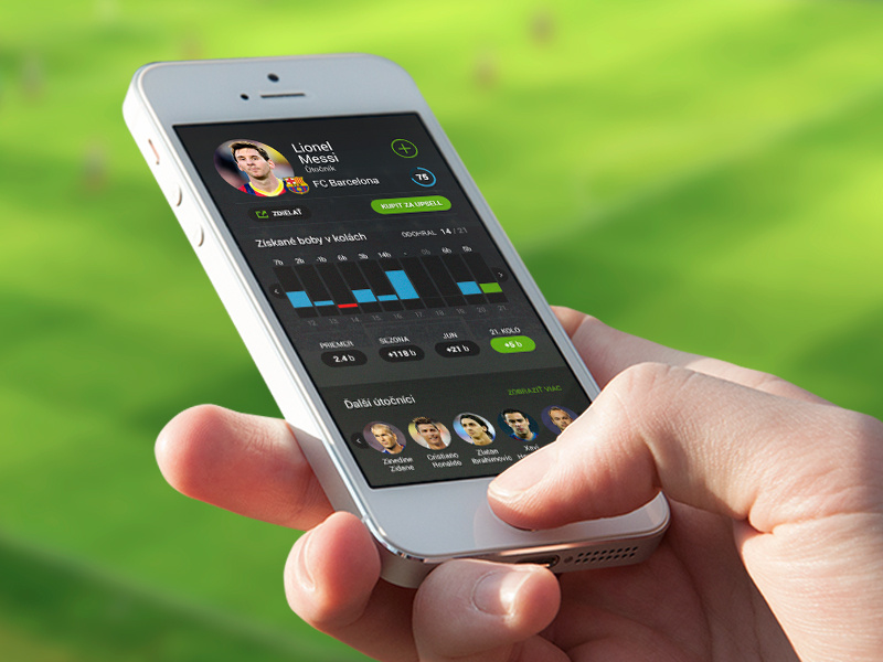 FF Player Card soccer fantasy football game online mobile card detail stats
