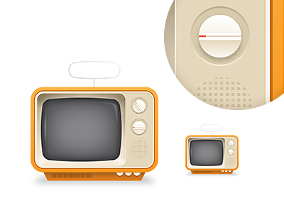 TV tv television illustration retro vintage orange