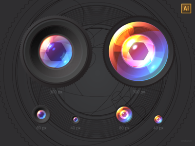 Lenses, vector freebie (AI)