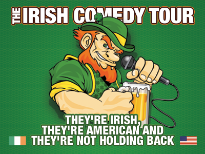 The Irish Comedy Tour banner ad brand identity illustrator logo photoshop