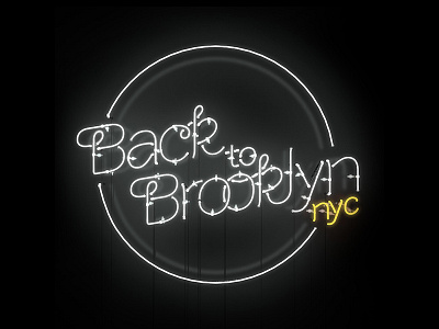 Back To Brooklyn 3D black neon sign type white