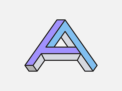 A 3d alphabet blue grey purple type