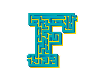 F 3d alphabet green maze type yellow