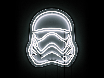 First Order Stormtrooper Neon dark glow neon star wars stormtrooper white