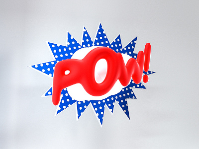 Pow! blue comic effect pow red sound white