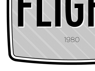 Flight Logo black grayscale logo rectangle retro type white