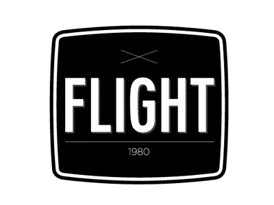 Flight Retro 02 black flight rectangle retro type white