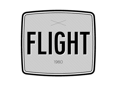 Flight Retro 01 black flight rectangle retro type white
