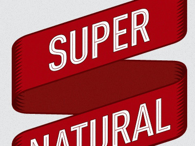 Supernaturaldribbble grey label natural red ribbon super