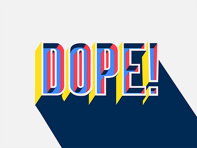 Dope 3d block blue dope red shadow type white yellow