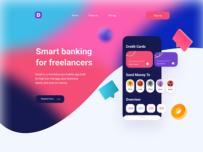 Smart Banking For Freelancers branding design typography ui ux