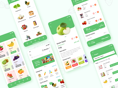 On-demand Grocery app - Supermarket app design app app design daily milk subscription daily subscription design graphic design grocery grocery list grocery online grocery store grocery store app mobile app mobile app design mobile ui store app supermarket app ui uiux ux vegetables