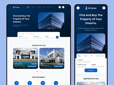 Real Estate Website landing page