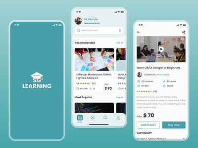 Online Learning - Courses - Educational App app app design courses design e learning education education app education website educational elearning learning learning management system learning platform mobile app mobile app design online classes online courses online learning ui uiux