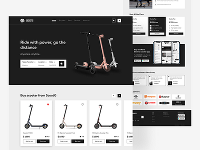 Electric Scooter Website landing page