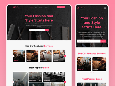 Beauty Studio / Hair Salon Website Landing Page