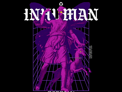 INHUMAN (AVAILABLE) $30 branding clothing design illustration streetwear tshirt typography