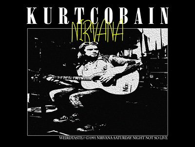 KURT COBAIN (AVAILABLE) $25 band bootleg branding clothing design illustration nirvana streetwear tshirt typography