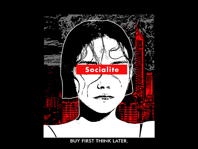 Socialite (AVAILABLE) $25 branding clothing design illustration streetwear tshirt typography