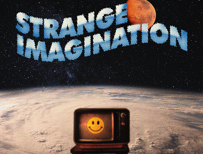 Vintage Poster : Strange Imagination artistic branding design galaxy illustration poster typography vintage