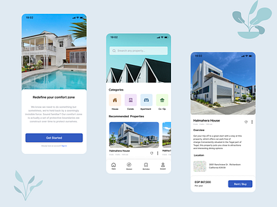 Real Estates App app design ui ux