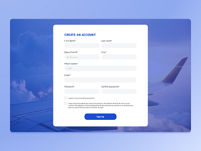 Web design - Create account form design figma ui web design