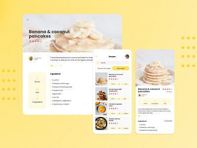Recipes website and app app design design figma mobile ui ui design web design