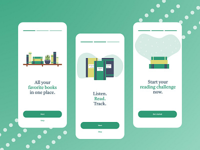 Book app - Onboarding screens app app design book app books design figma graphic design illustration interaction design ui uiux user interface user interface design ux design vector