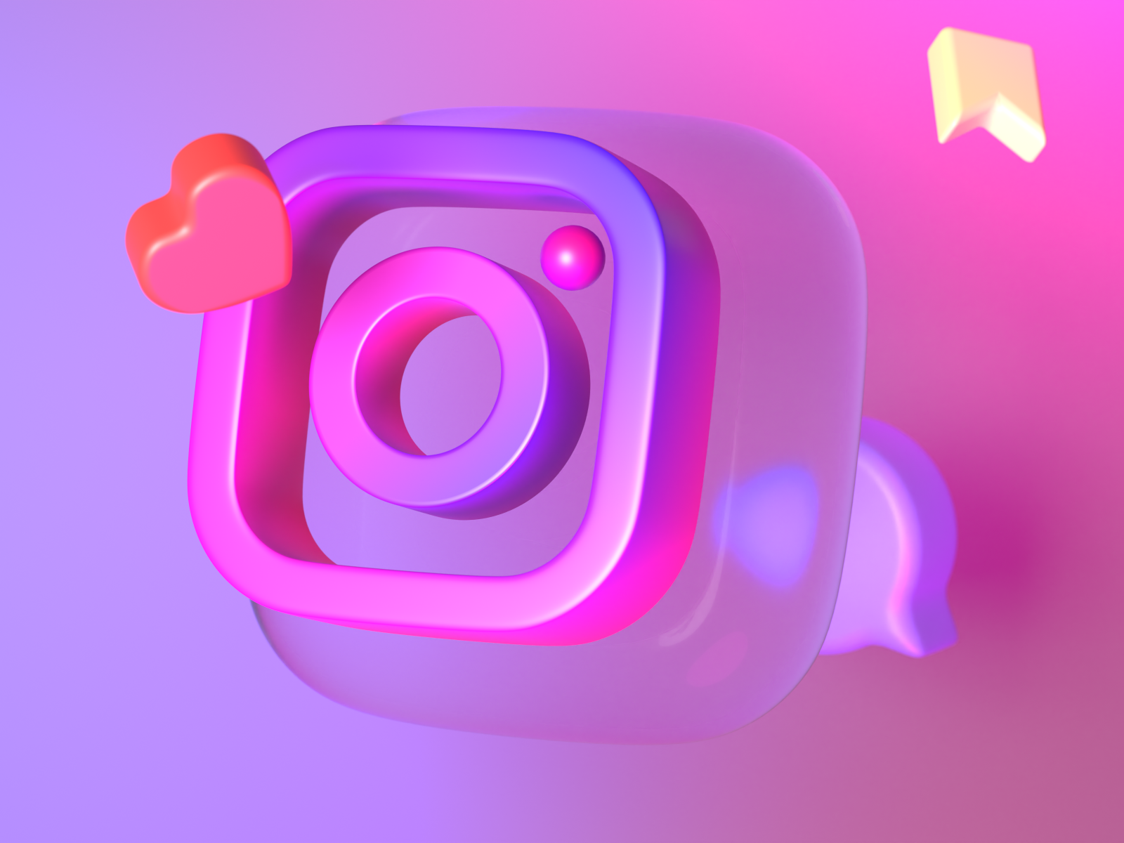 3d round circle instagram notification icons like, save, direct message,  share icon. 3d instagram logo with 3d speech bubble. 4970324 Vector Art at  Vecteezy