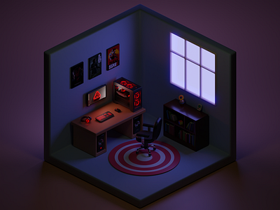 The Room (Night) 3d 3d design design graphic design illustration