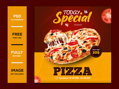 Food promotional Social Media Or Instagram Post Design template banner design branding burger chicken design facebook facebook post food healthy food instagram pizza restaurant social media social media post