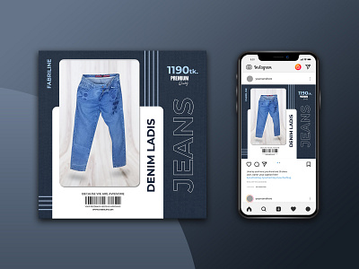 Ladies Denim Jeans Pant Promotional Adds banner banner design branding denim jeans design facebook post fashion fashion sale instagram post ladies social media social media post women fasahion