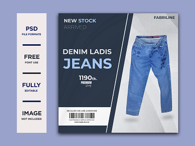 Ladies Denim Jeans Pant Promotional Adds banner banner design big sale branding denim facebook post fashion instagram post jeans ladis sale social media social media post women