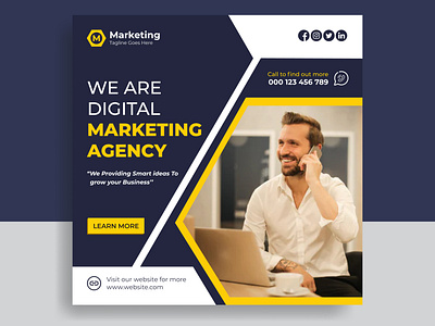 Corporate Digital Marketing Agency Social Media Post Design