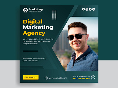 Corporate Digital Marketing Agency Social Media Post Design